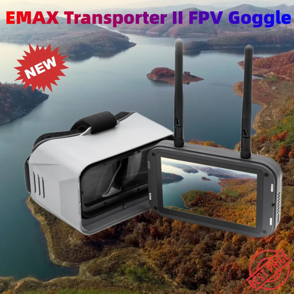 

2023 NEW EMAX Transporter II HD 720P 5.8Ghz FPV Goggle HD ZERO Goggles for RC FPV Racing Drone