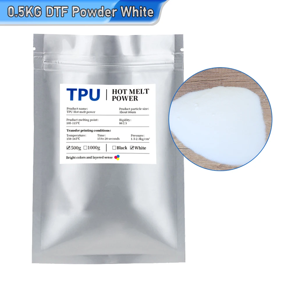 Dtf Polyamida Powder, Para Sublimação para Algodão, Diretamente para Film Printer, Pó De Poliamida De Transferência De Calor, 0,5 kg