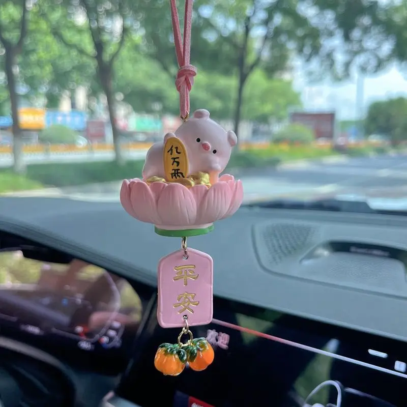 

Cute Pig Car Hanging Ornament Creative Auto Decor Hanging Accessories for Rearview Mirror