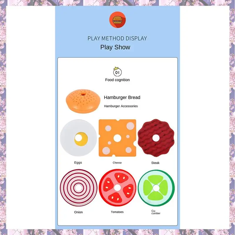 

T84C-Simulation Wooden Pretend Educational Food Cut And Assemble