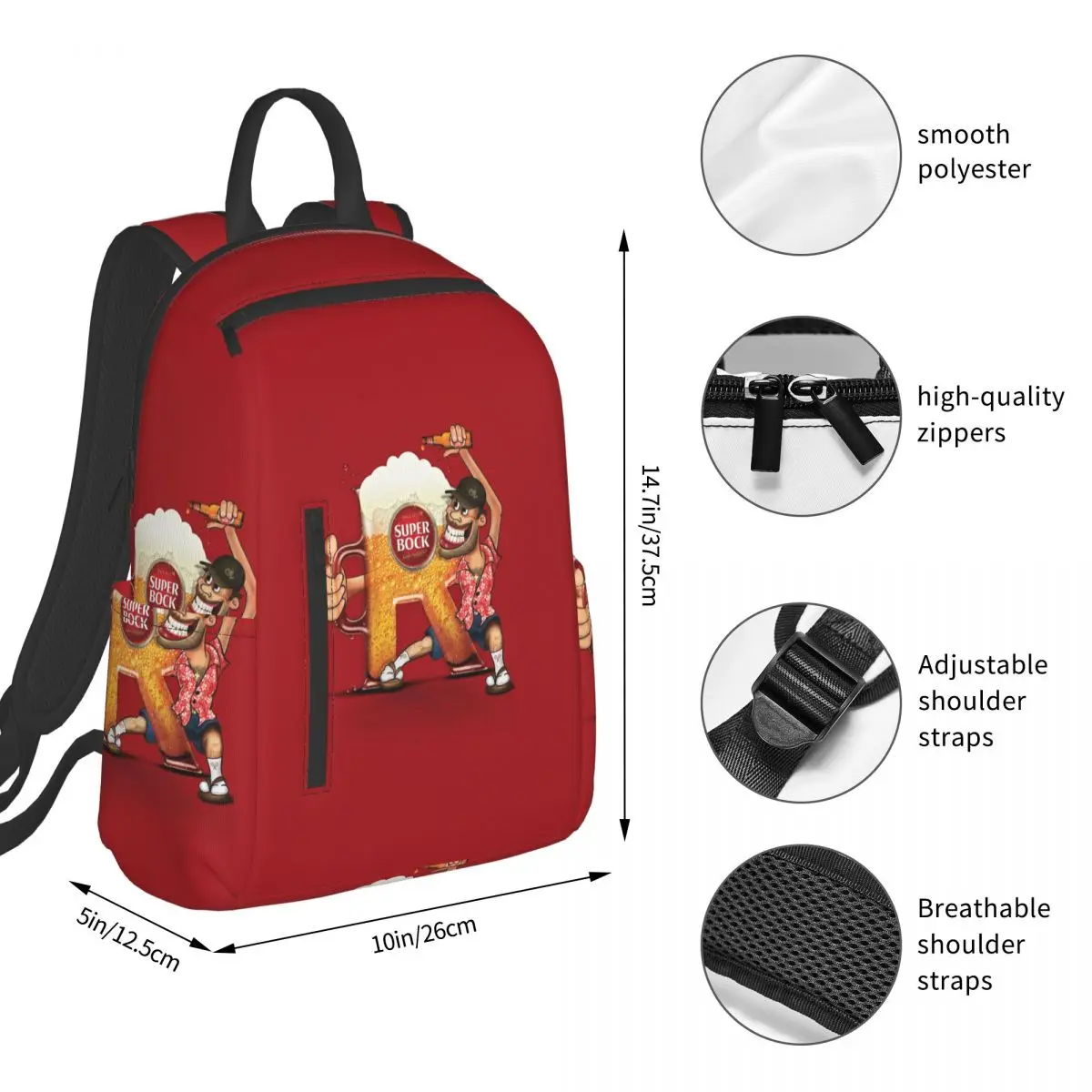 Super Bock Backpack Student BookBag Boys Girls School Bag Computer Shoulder Bags Men Women