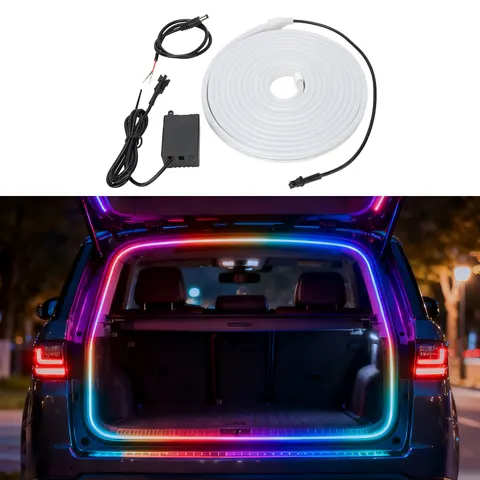 Светодиодная лента для багажника автомобиля 4M, RGB, динамическая, с эффектом перелива, универсальная, для декора багажника, ...