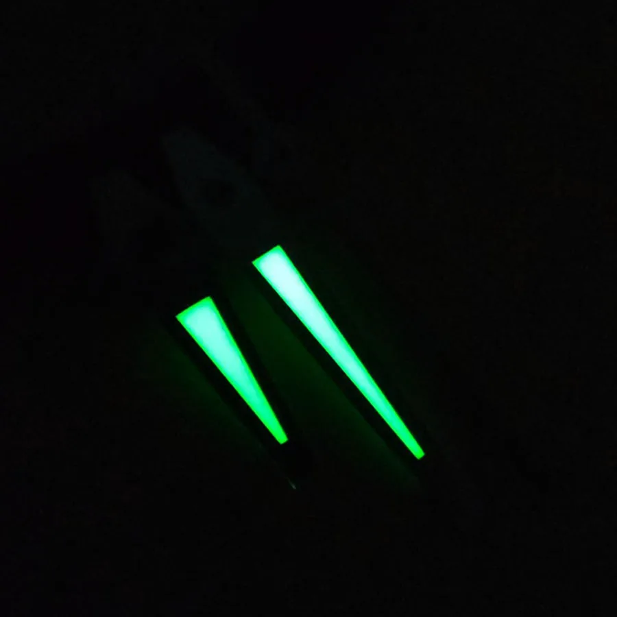 Manecillas luminosas verdes NH35, pistola de plata cepillada, manecillas de oro negro, accesorios de reloj para movimiento NH34 NH35 NH36 4R 7S