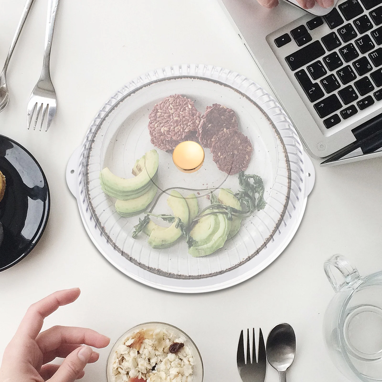 

1Set Breathable Food Cover Kitchen Serving Tray Food Preservation Cover Home Storage Tray Dust Insect Resistant