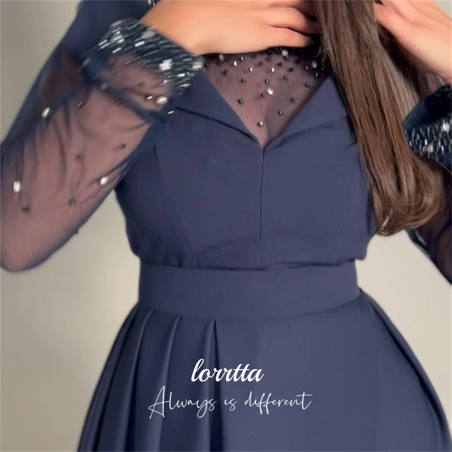 Loretta Maßgeschneiderte luxuriöse lange Kleider mit Ärmeln, Ballkleid, Hochzeitskleid, Sharon Happy Dresses für besondere Anlässe