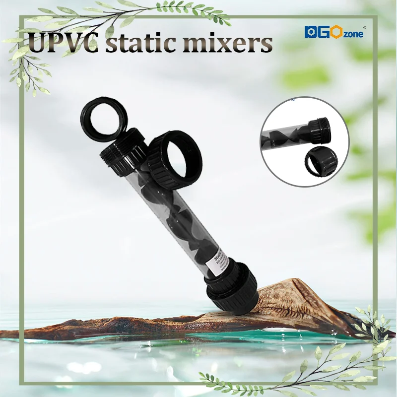 1.5in Plastic static mixer for mixing gas and liquid Diameter 50mm acid and alkali resistant Mixer connector DGOzone