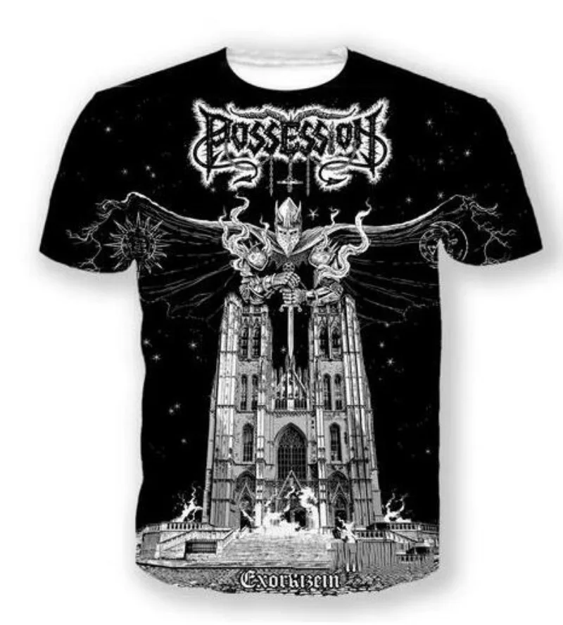 

New Fashion Men/Women Possessed Rock Band 3D Print Short Sleeve T-Shirt Casual Hip Hop Summer T Shirt Tops