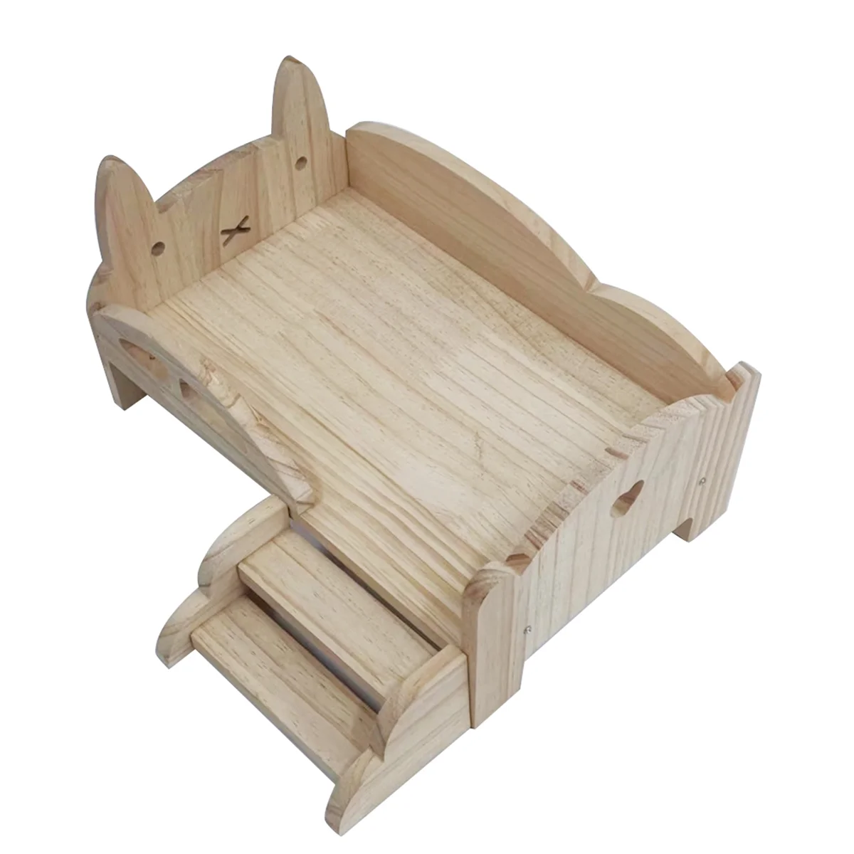 

Wooden Play Bed for Dolls Universal Wooden Bed Wooden Doll DIY Mini Play Bed for Dolls Children'S Day Gift(Bunny)