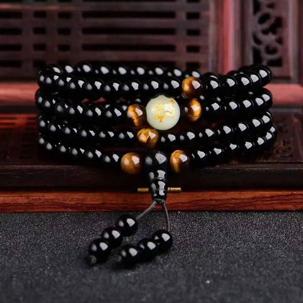 1PC Natural Stone Black Obsidian Magnetic Therapy Bracelet Weight Unisex Bracelet Slimmy Loss Health Care