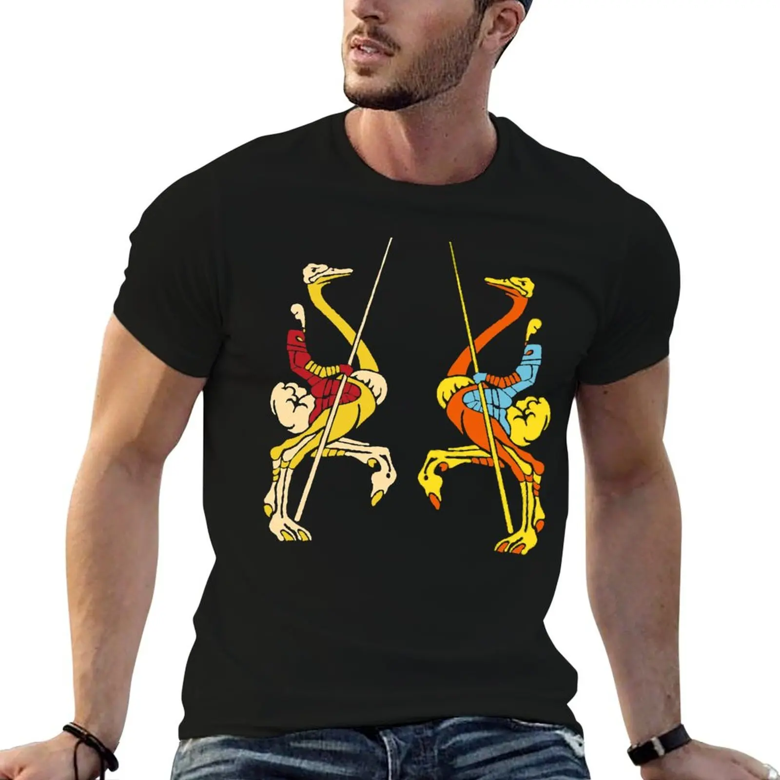 Jousters Player 1 & 2 Zipped Hoodie man t shirt plus size tops cotton t shirt men