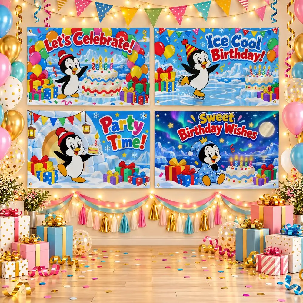 Cartoon Character Chilly Willy Flags Birthday Party Flags Decorative  Banner for Outdoor Garden  Party Home Wall Hanging Decor