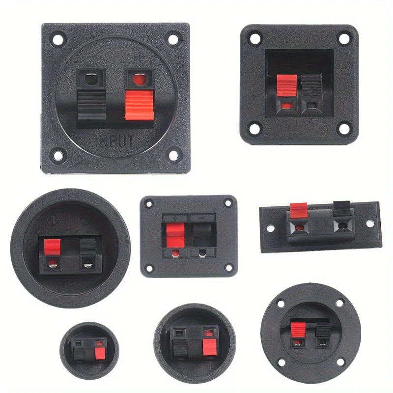 1pc caixa quadrada de conector de fio de alto-falante de áudio de posição dupla com abertura-estilo de componente, com fio, baixa tensão
