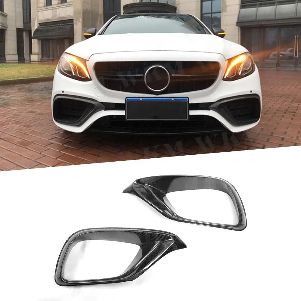 

Carbon Fiber Front Bumper Air Vent Outlet Cover Trim Fog Lamp Vent for Benz E Class W213 E200 E63 AMG 2017-2019 FRP Car Styling