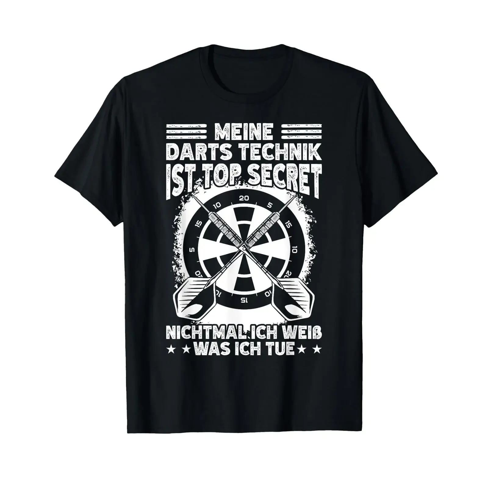 My darts technique is top secret Dart player T shirt vintage Washed Versatile Stretched Casual homme Top For Everyday Wear