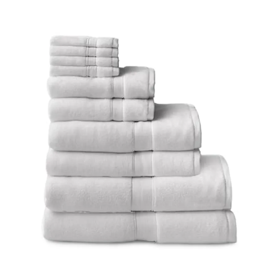 

Complete Luxe Bath Bundle - 60 Cotton 40 Viscose from Bamboo - Quick Dry Plush Cotton Bath Towel Set for Home Spa Use - Light G