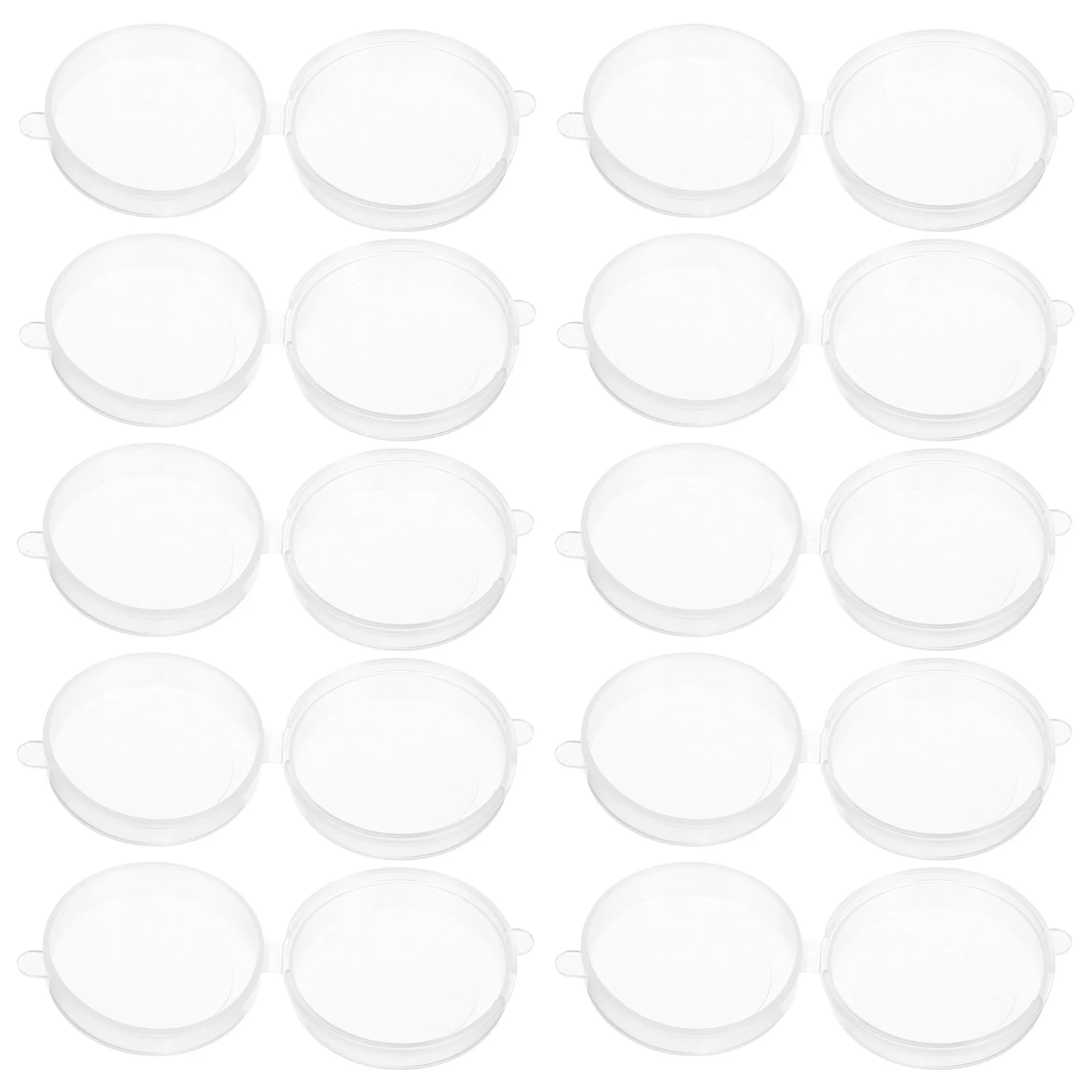

20Pcs Small Round Plastic Containers Clear Mini Organizer Jewelry Beads Storage Box Portable Case Small Plastic Container Boxes