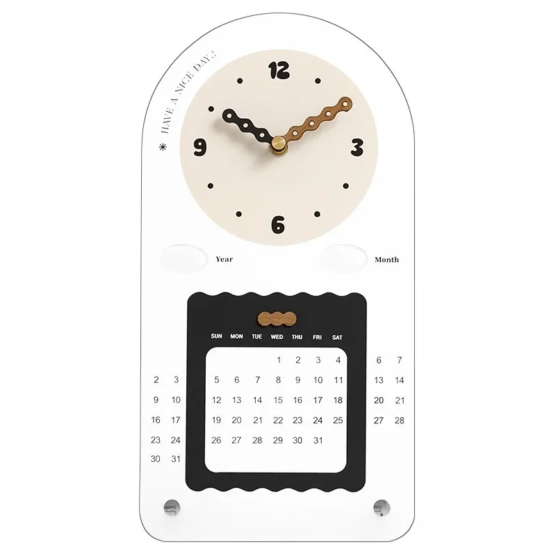 

Creative Cream Wind Perpetual Calendar Clock Office Desktop Ornament Entrance TV Cabinet Ornament