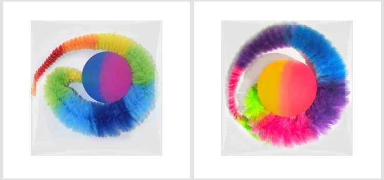 1/5/10PCS Cat interactive toys Tickle Cat Colorful bouncing ball Pet supplies Puzzle teasing indoor cat caterpillar elastic toy