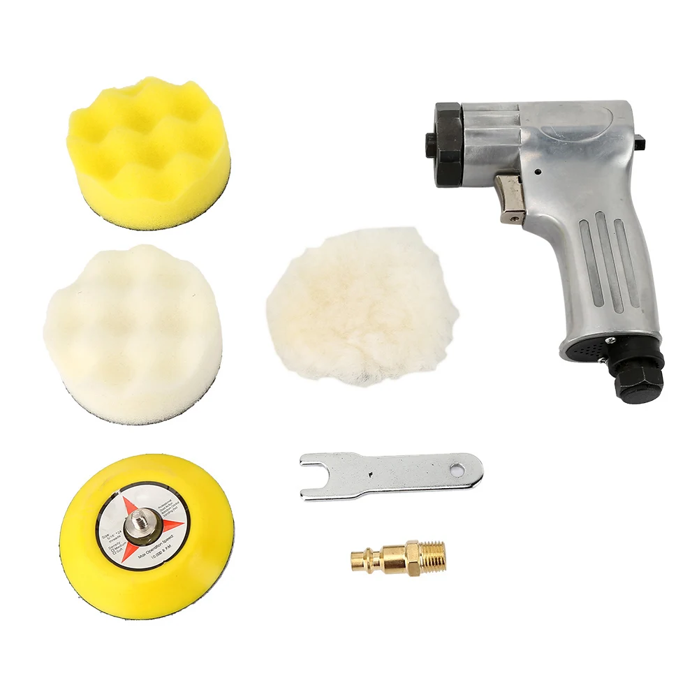 Air Polisher 3 Inch Air Sander Pneumatic Polisher Machine Set Air Grinder Polishing Machine Tool Air Sander Air Polishing Sander