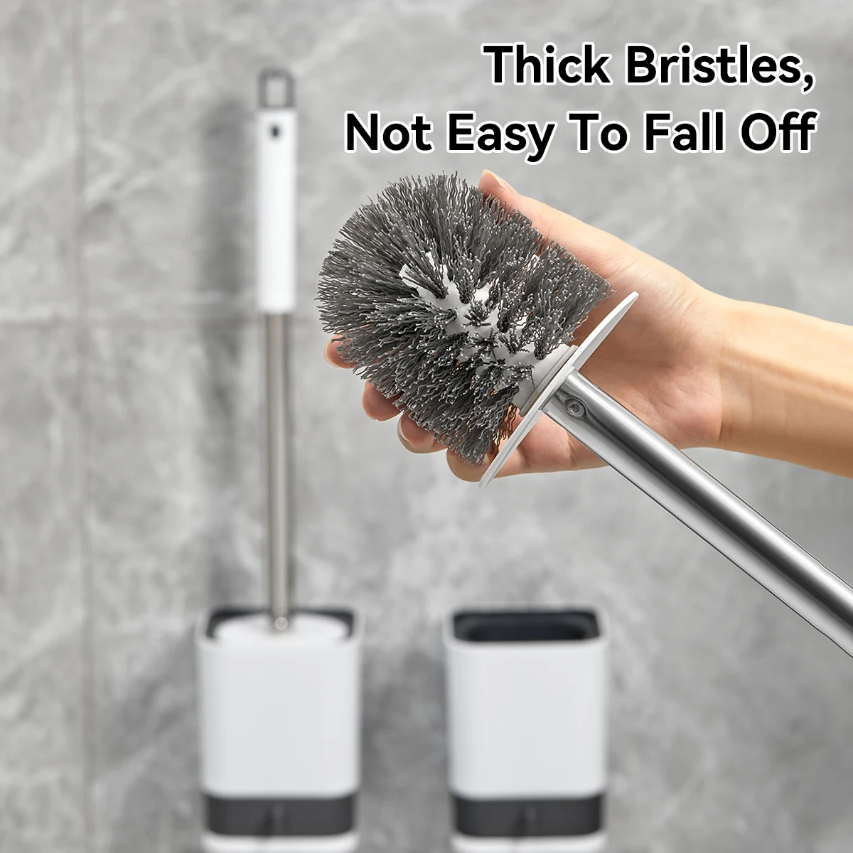 WORTHBUY No Dead Ends Toilet Brush With Base Long Handle Plastic Wall Mounted Bathroom Toilet Cleaning Brush Toilet Accessories