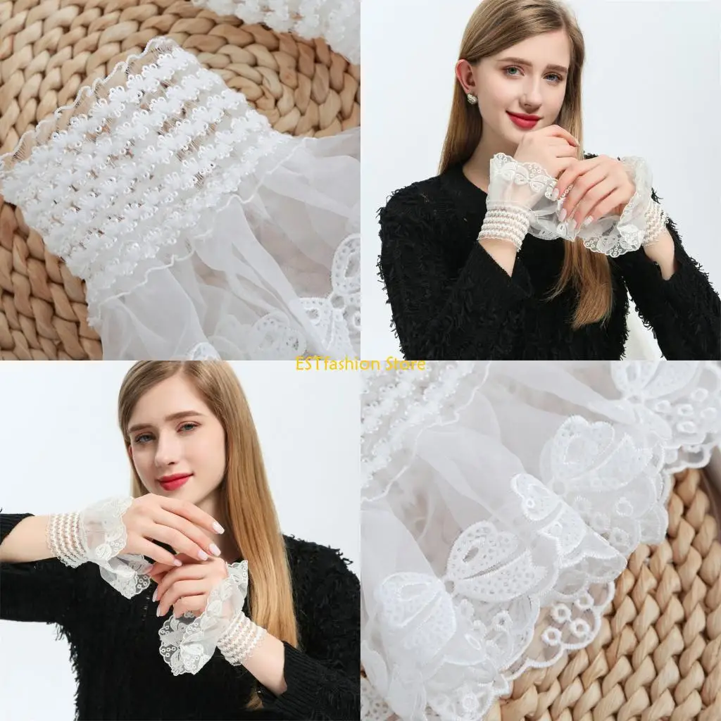 

Y5GC нарукавники с вышивкой и цветком, удобные декоративные рукава с манжетами на запястье для женщин и подростков, модные