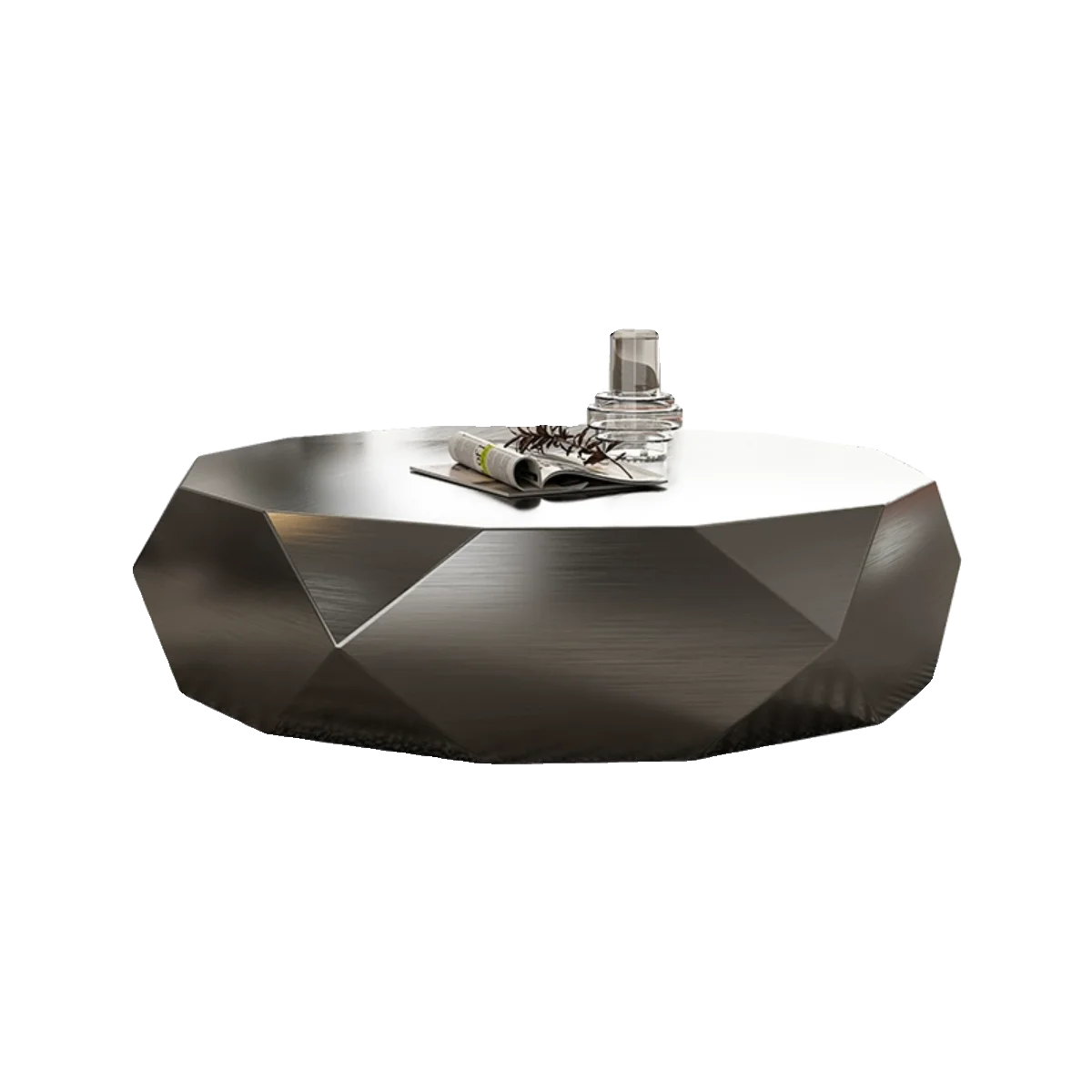 Light Luxury Living Room Home New Industrial Style Special-Shaped Stainless Steel Creative round Minimalist Coffee Table