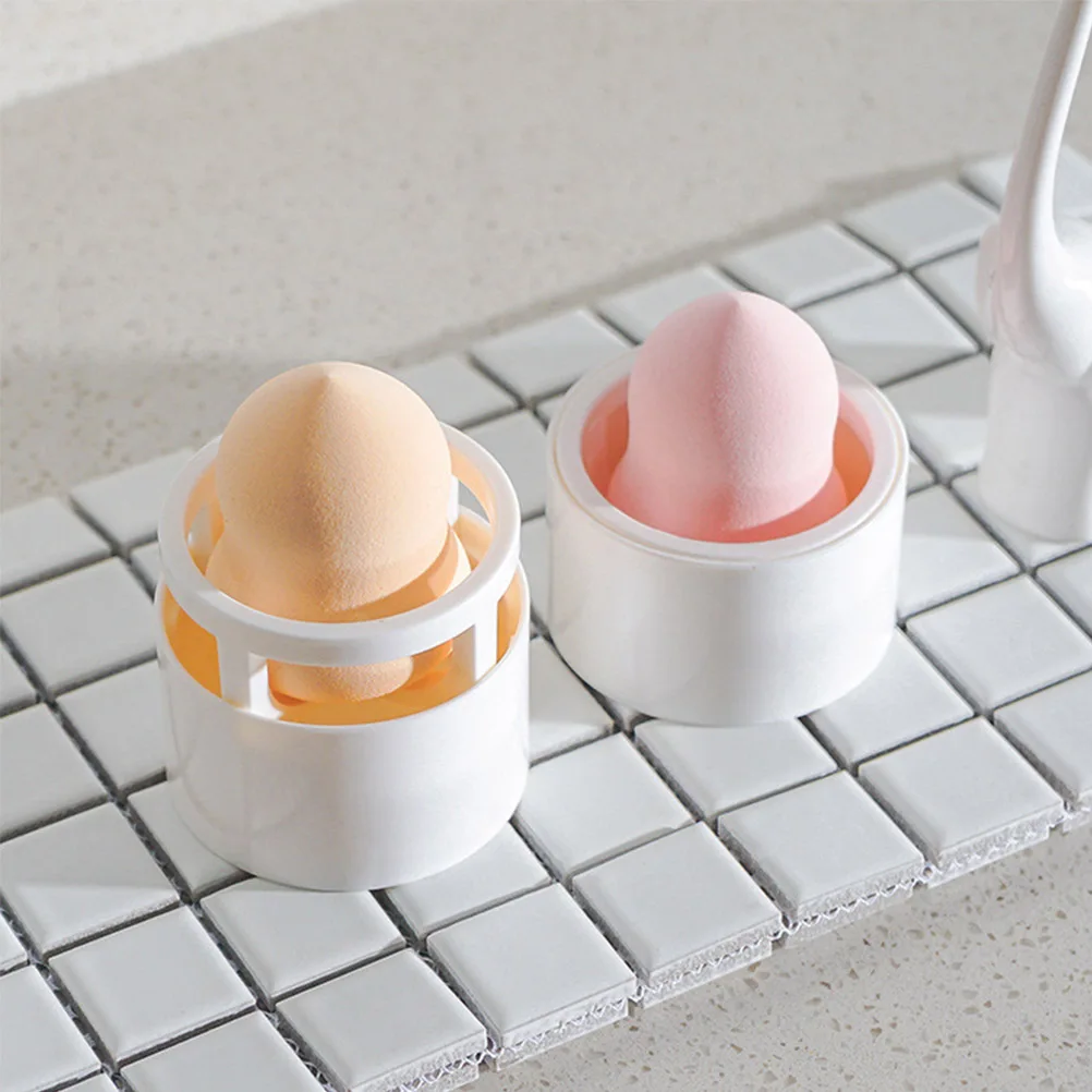 Makeup Sponge Holder White Durable ABS Sponge Drying Rack Powder Puff Stand Storage for Dressing Table Powder Puff Rack