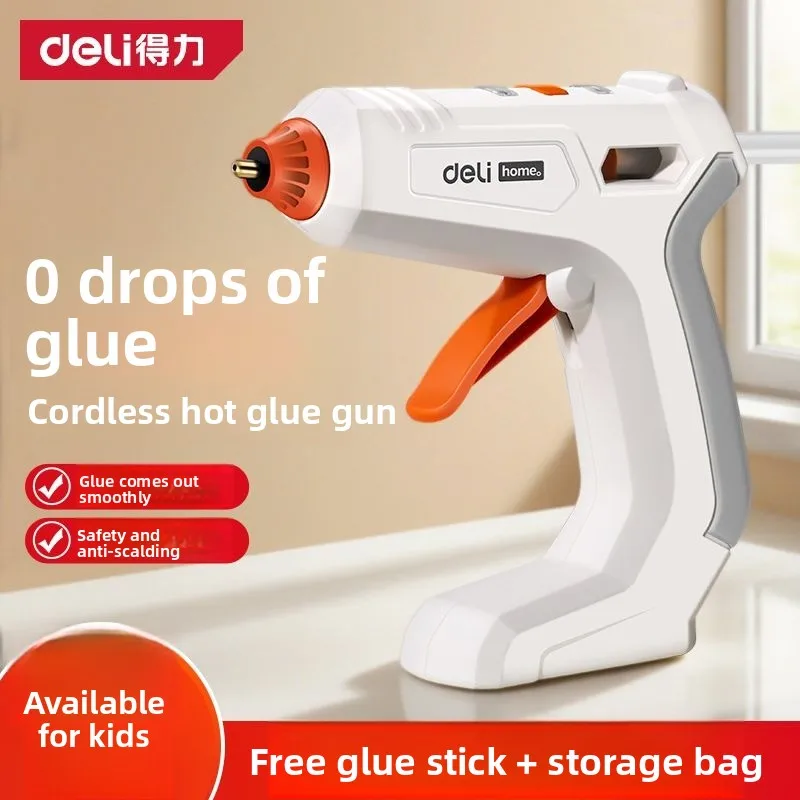 

Deli 3.6V hot melt glue gun mini industrial, wireless lithium battery hot air gun, DIY children's handmade tools with glue stick