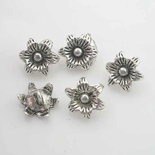 

20pcs 12MM Tibetan Silver flower charmts X0006