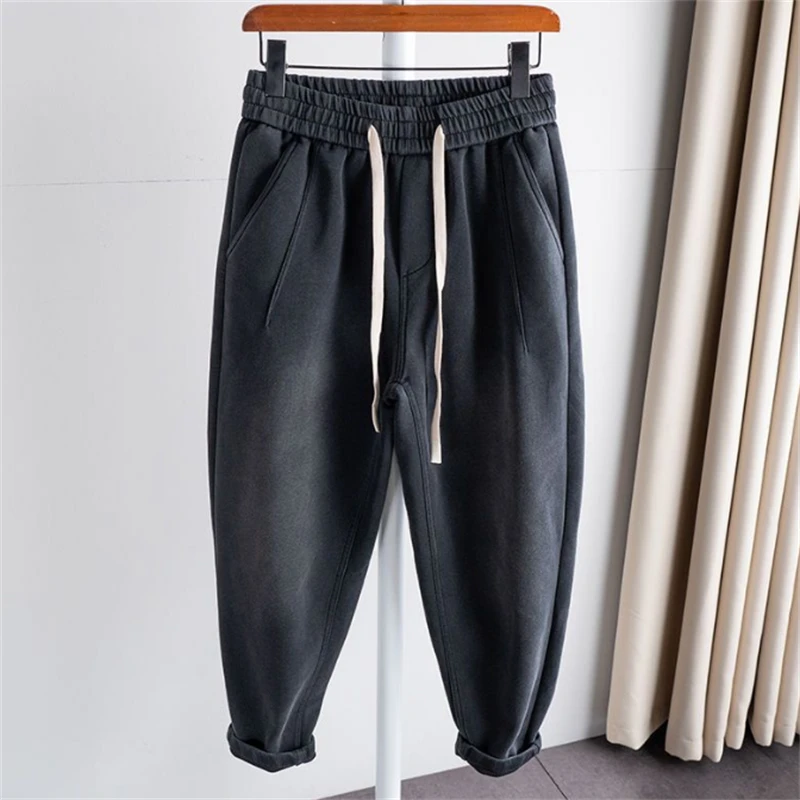 Men Black Sport Sweatpants Loose Jogging Pants Casual Harem Pants Male Trousers