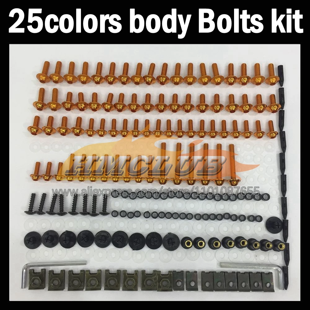 268ps Full Screws Kit Body bolt For KAWASAKI NINJA KZ1000 Z-1000 Z1000 Z 1000 03 04 05 2003 2004 2005 Fairing bolts screw NutS