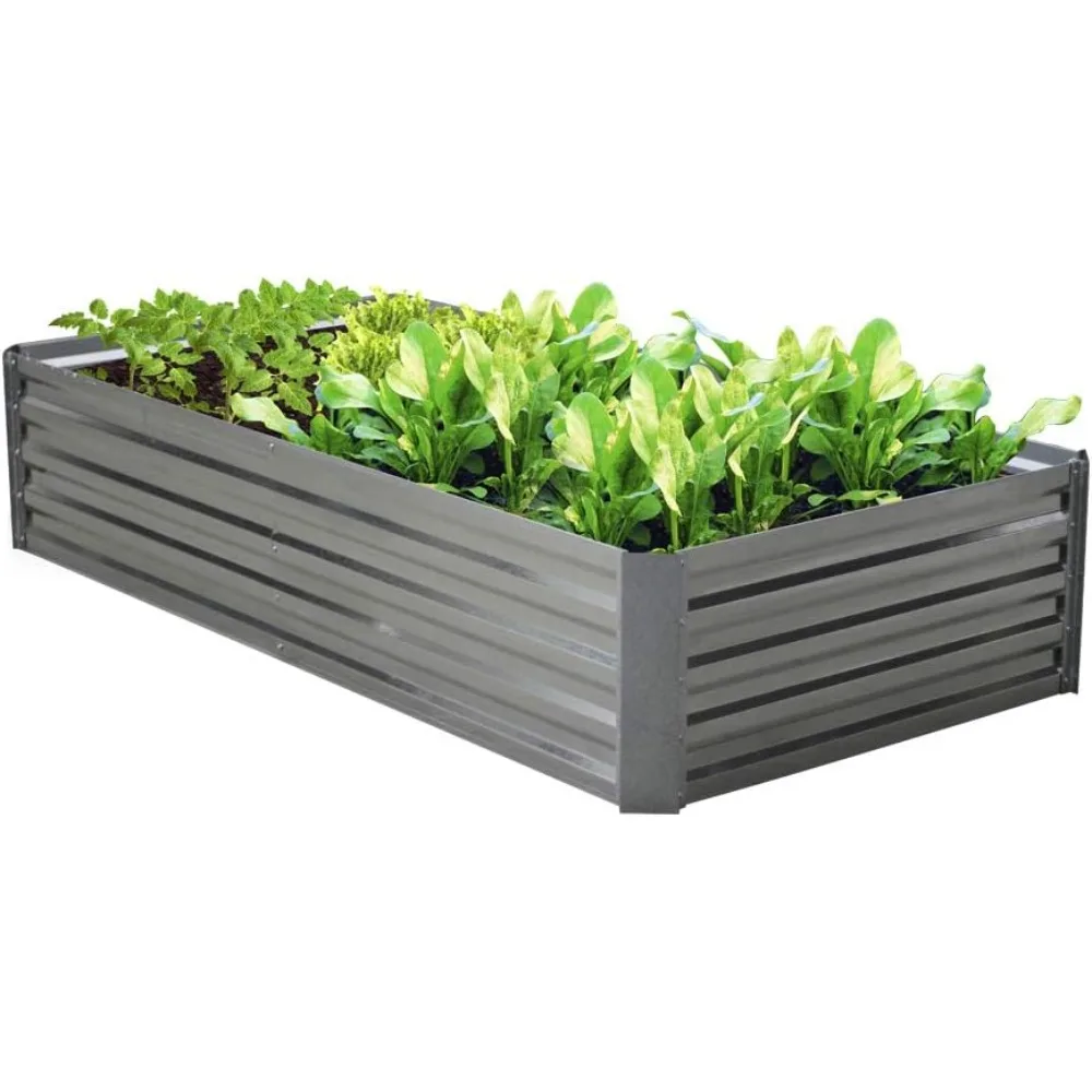 

Galvanized Raised Garden Bed 80Lx40Wx16H Inch Steel Outdoor Planters for Flower Herb Garden- 16 Inch Extra Tall Garden