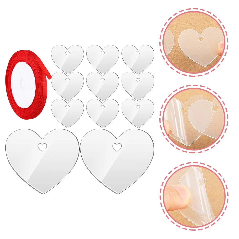 

1 Set Acrylic Heart Shape Blank Pendant Diy Craft Decoration For Valentine'S Day Wedding Festival Handicraft Bag Hanging
