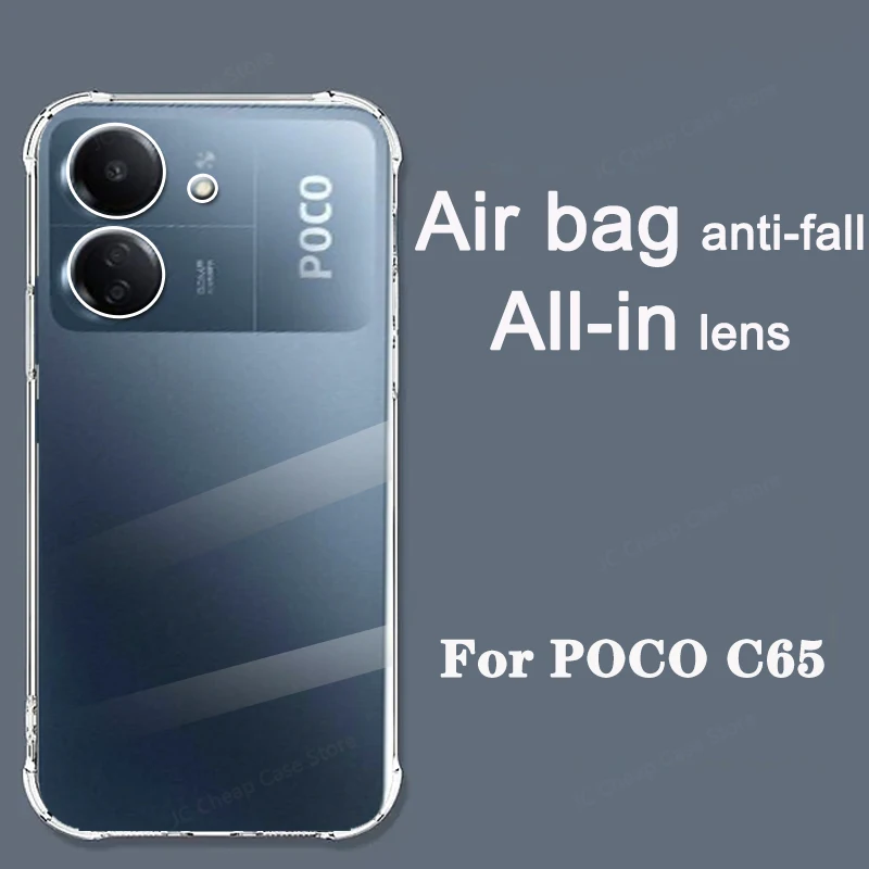 Transparent Case For Xiaomi POCO C65 case 5g Silicone Full Cover 13C funda cases 6.74