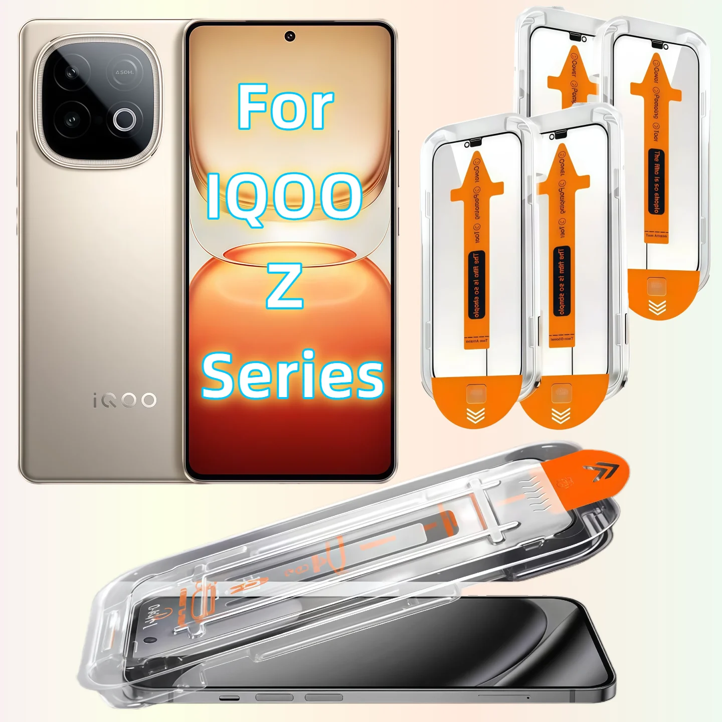 

4-Pack High-Definition Tempered Glass Screen Protector for Vivo IQOO Z1X/Z3/Z5/Z6/Z7/Z8/Z9/10X/Z10TUBRO - Bubble-Free, Dust-Free