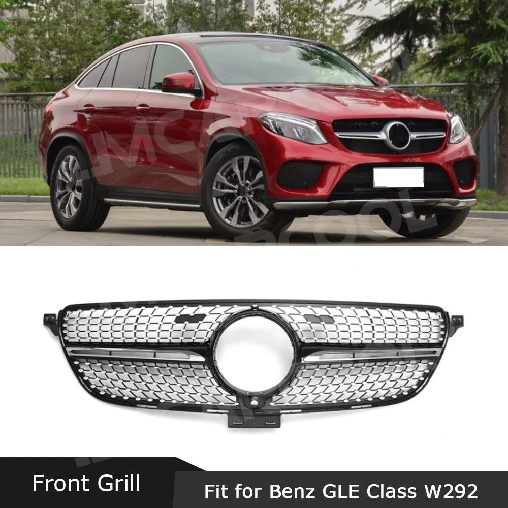 

JMCARCOOL ABS Black/Silver Car Accessorise Front Bumper Lip Grill For Mercedes Benz GLE Class C292 W292 Coupe 2015-2019
