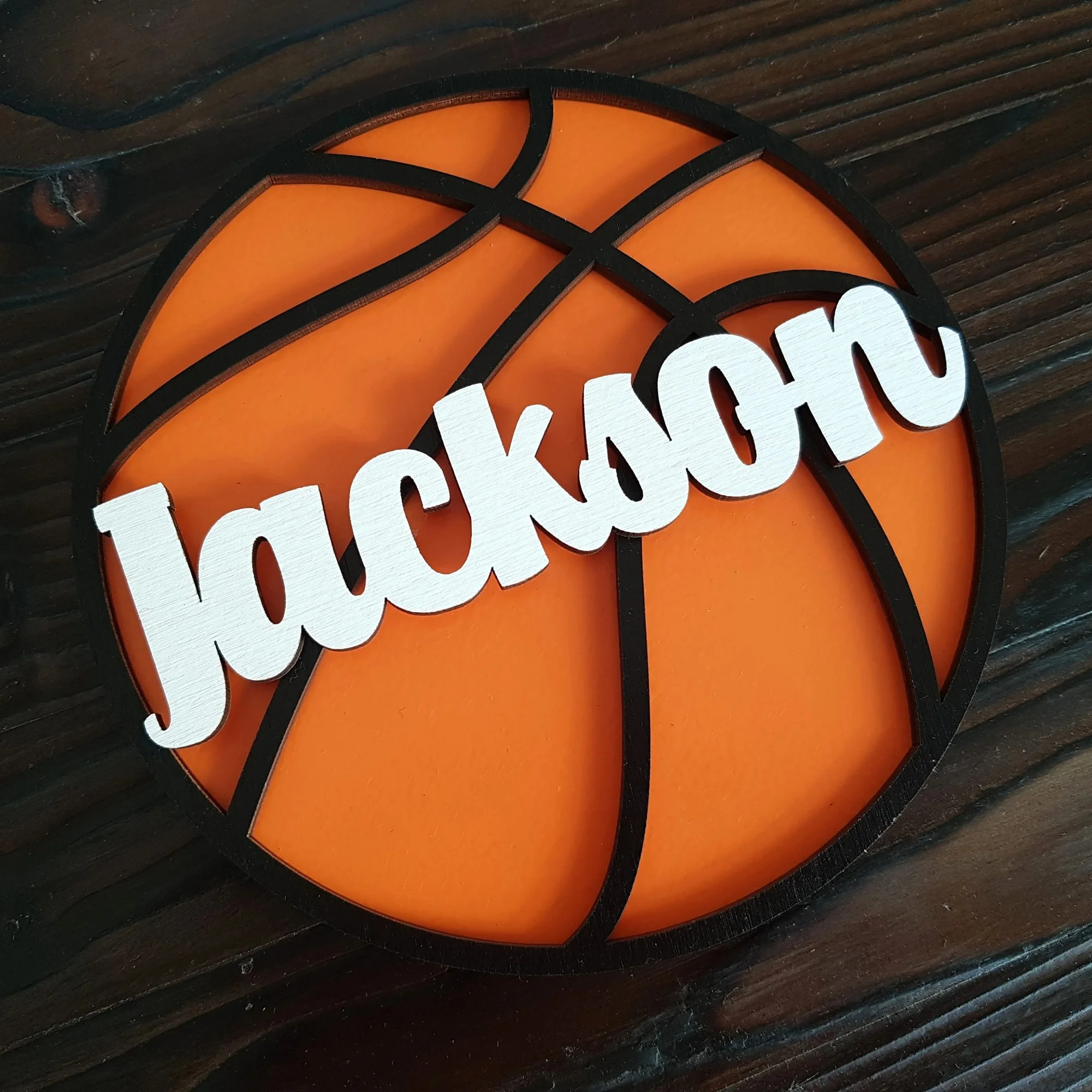 Personalized Wooden Door Sign Basketball Plaque for Kids Bedroom Sports Decor Custom Child Name Sign Boy Trophy Shelf Decoration