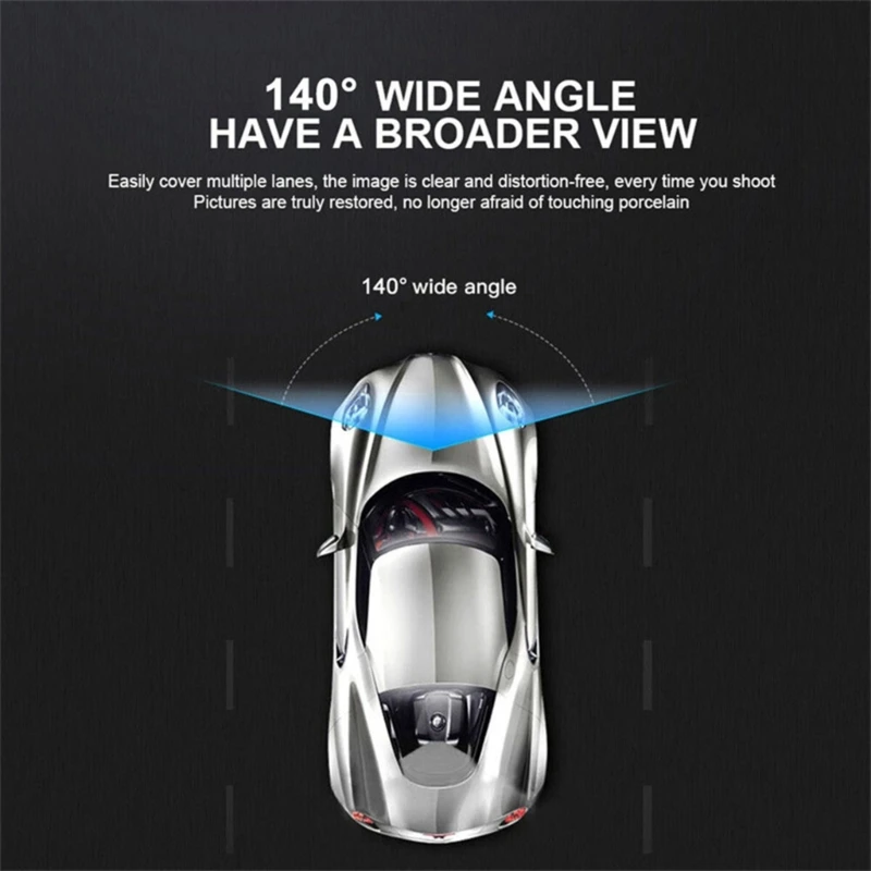 1080P Dashcam 3inch Large Display Screen 16:9 Car Driving Recorder Support Cycle Recording for Front or Rear View