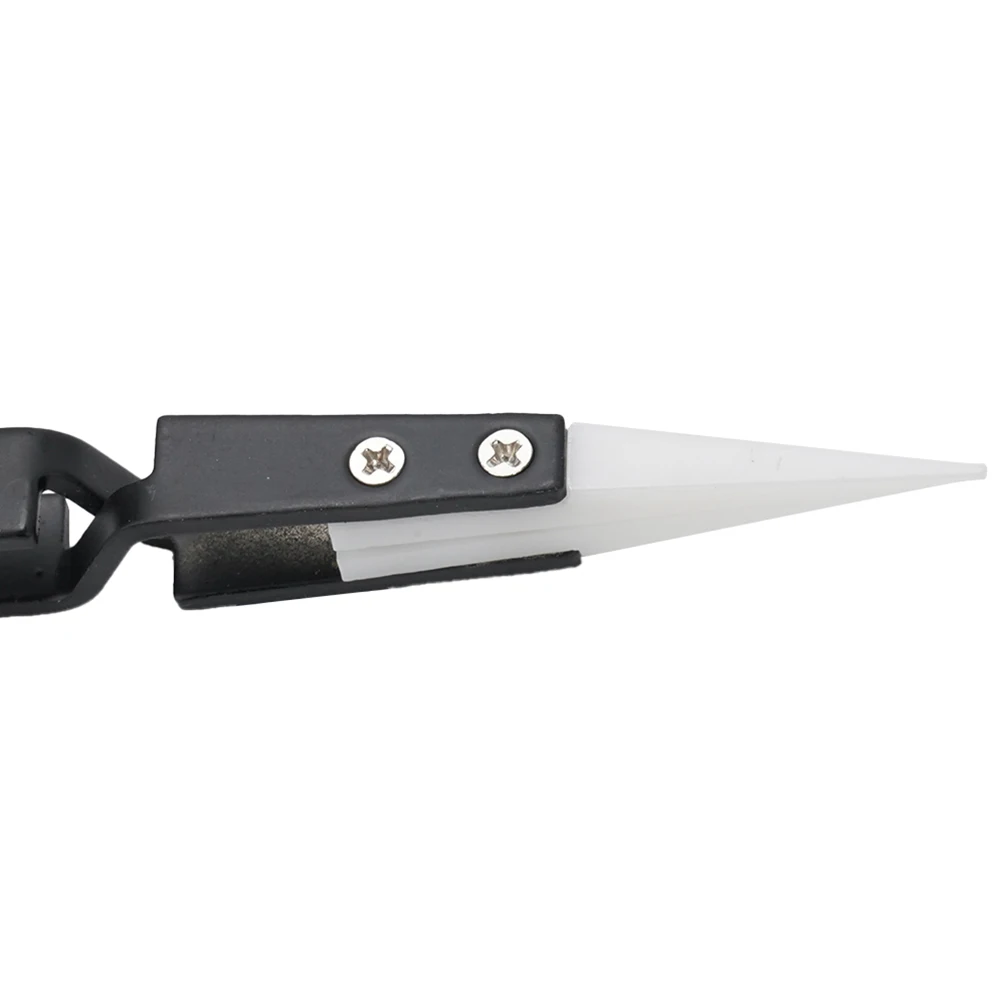 1pc Anti-static Ceramic Tweezers Stainless Steel Industrial Ceramic Tweezers Anti-magnetic Precision Tweezers Repair Tools