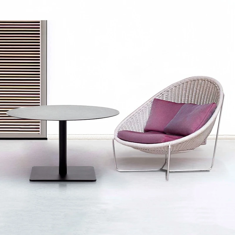 

Villa outdoor balcony sofa leisure rope rattan chair single bed and breakfast hotel outdoor garden rattan sofa chair