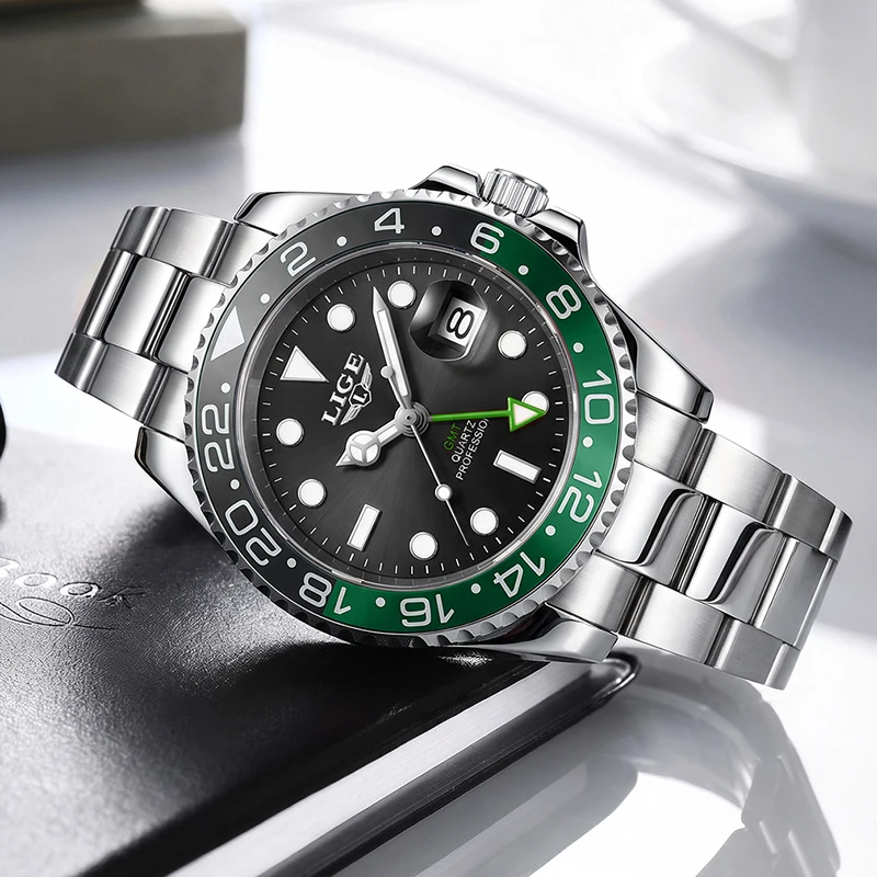 New LIGE Outdoor Diving Watch Men Fashion Top Brand Luxury Men's Waterproof Watches Casual Military Sports Quartz Chronograph