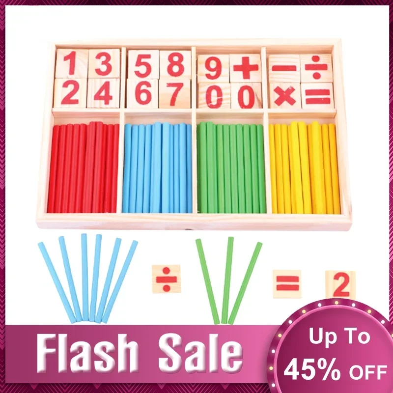 Montessori Toys Math Educational Wooden Toys for Children Early Learning Puzzle Kids Number Counting Sticks Teaching Aids