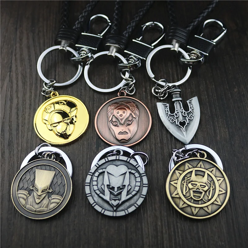 JOJOs Bizarre Adventure Keychain Anime Luxurious Killer Queen Josuke Jotaro Figure Key Chain Fashion Car Key Ring Gifts for Mens