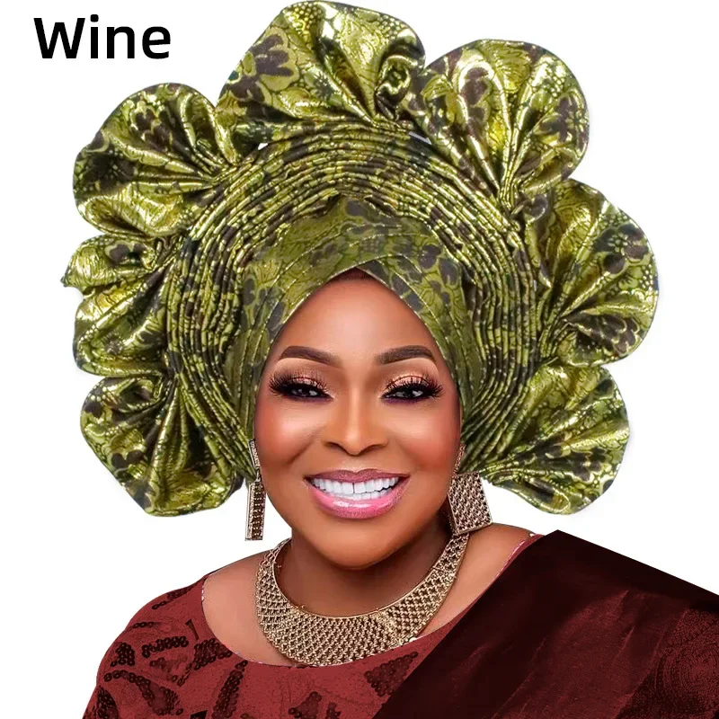 African Wedding Party Headtie for Women 2025 Fashion African Evening Caps African Turbans for Women Hats Outfits
