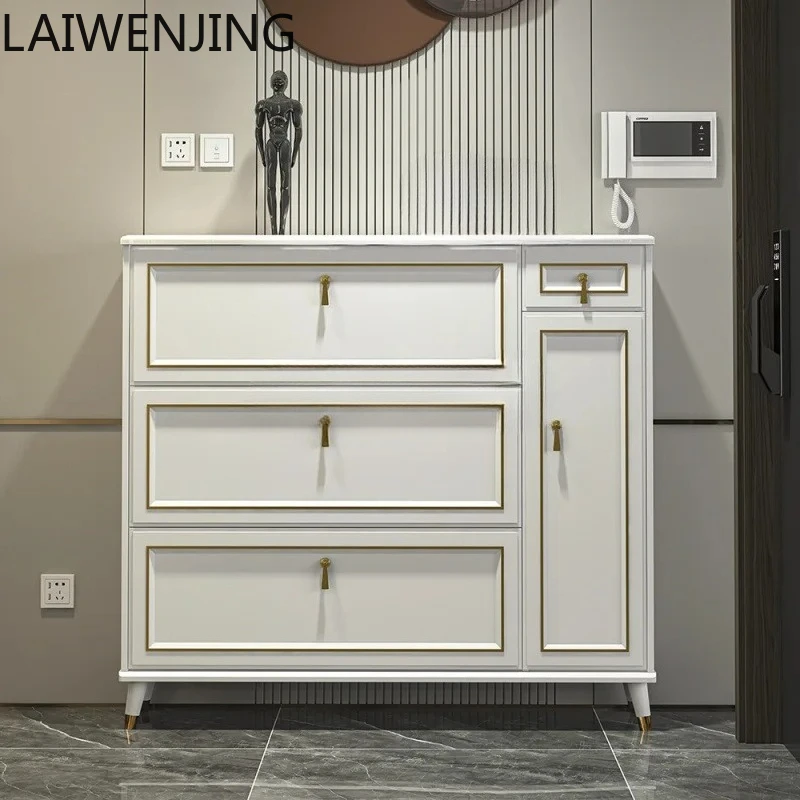 HLZ new corridor corridor ultra-thin tipping bucket narrow shoe cabinet home door