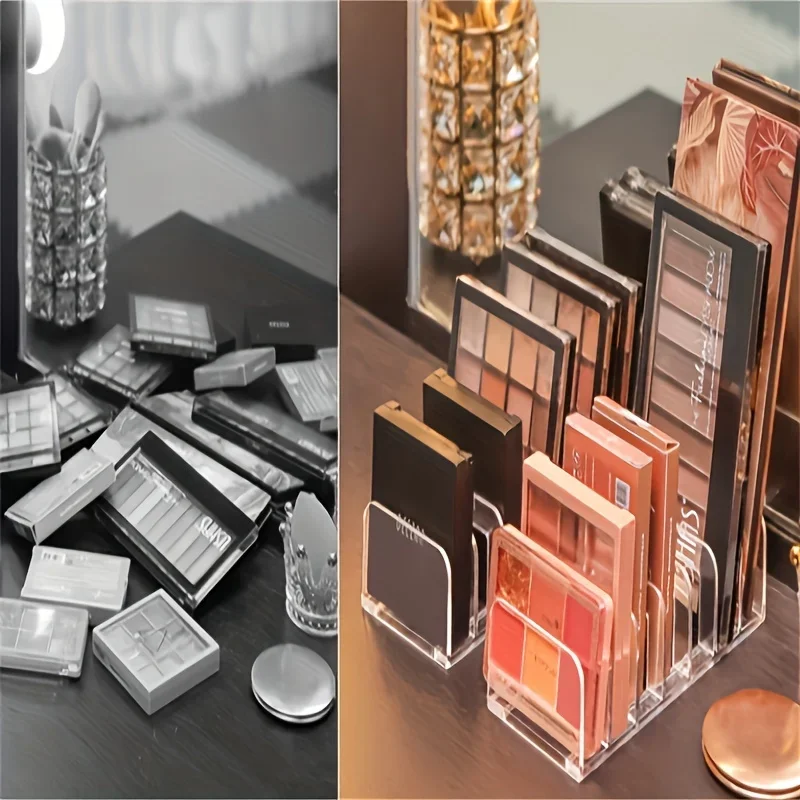 New Eyeshadow Palette Storage Boxes, Powder Drawer, Transparent Plastic Desktop Storage Rack for Cosmetics And Blush