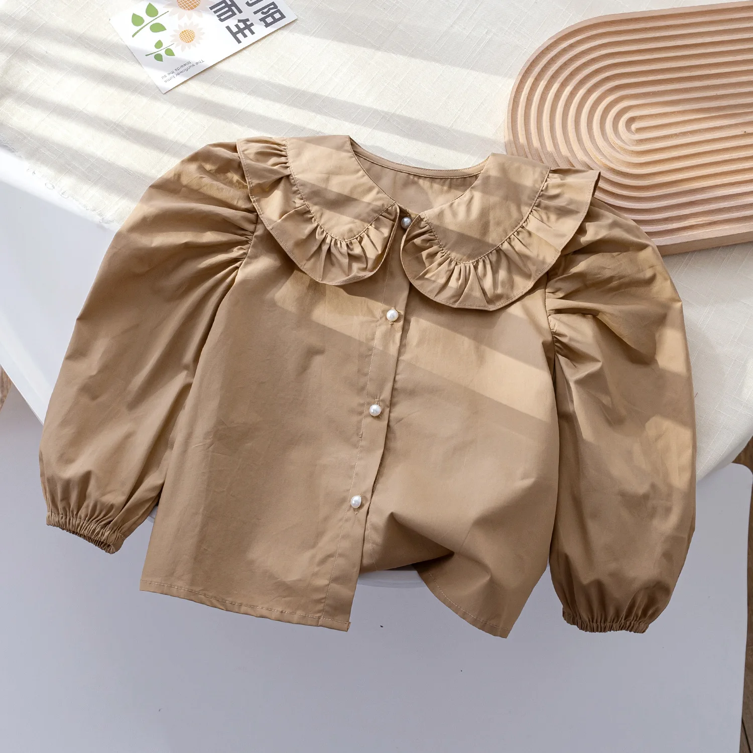 Children\'s Blouses Lace Floral Embroidery Turn Down Collar Girls Blouse Shirt Toddler Girl Clothes White Blouse for Baby Shirts