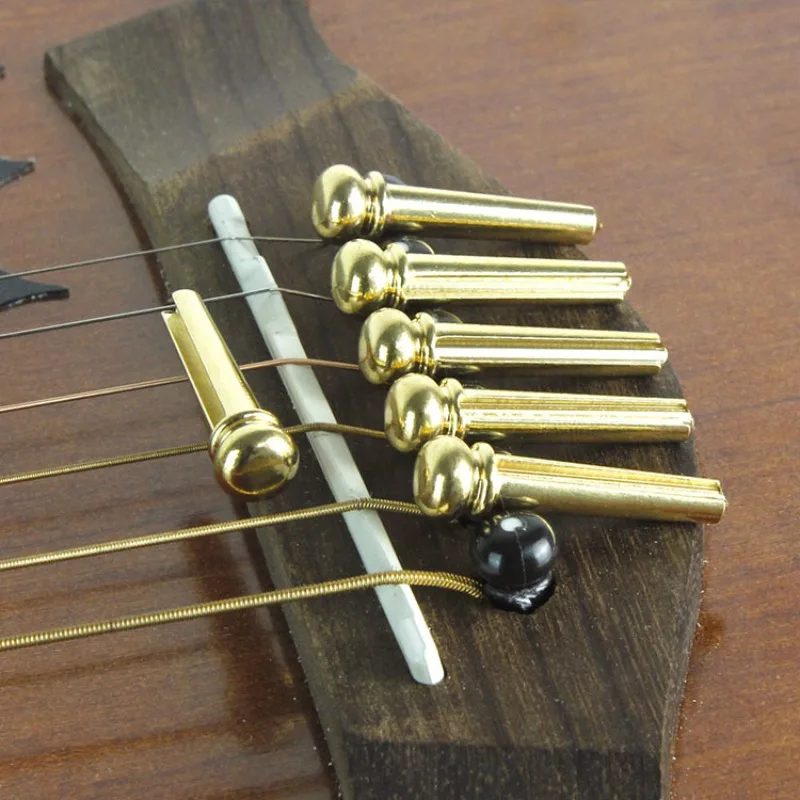 Acoustic Guitar Brass String Post, Guitar String Nails, Solid Cone, Guitar Copper String Post, Extended Sustainance 6 Pack