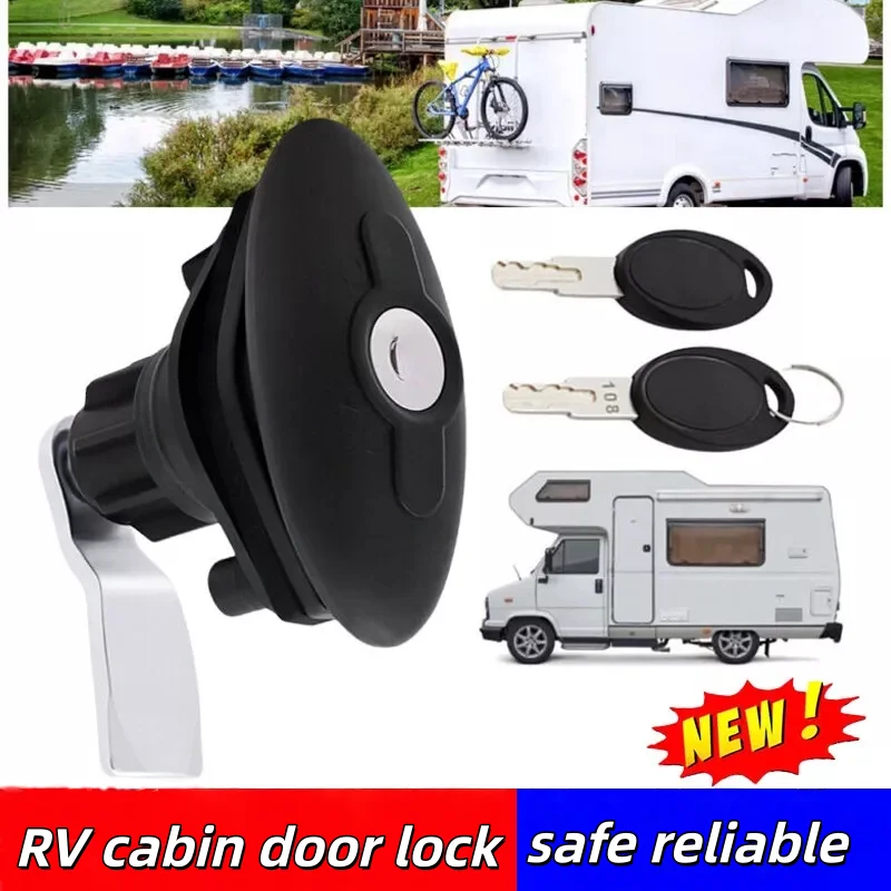

Black STS Oval T Handle Compression Door Lock RV Storage Compartment Latch For Caravan Camper Trailer Motorhome With 2 Keys