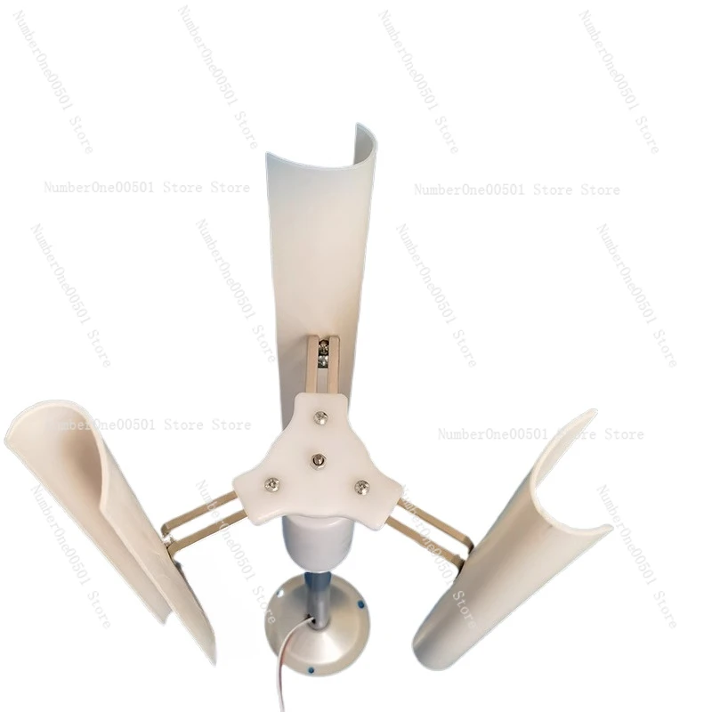 

Vertical axis wind turbine model three-phase permanent magnet generator windmill toy night light production DIY display